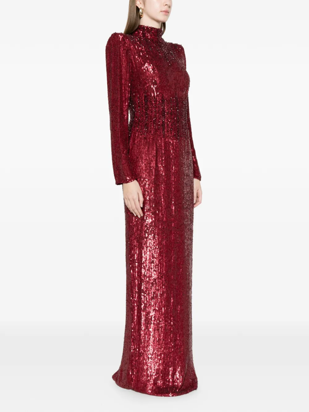  M.marquise Ruby Sequin-embellishment Maxi Dress - Red 