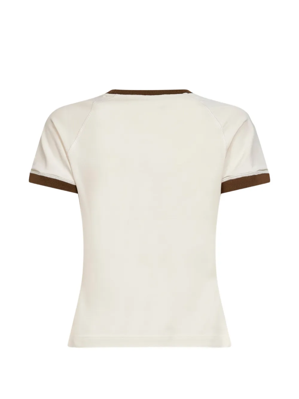 Moncler T-shirt met geribbelde hartprint Beige