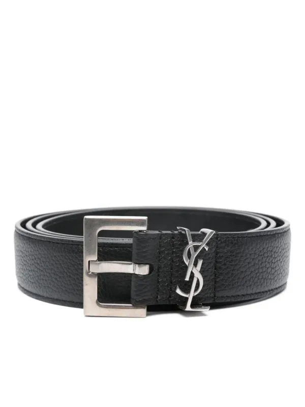 Saint Laurent Cassandre レザーベルト | ブラック | FARFETCH JP
