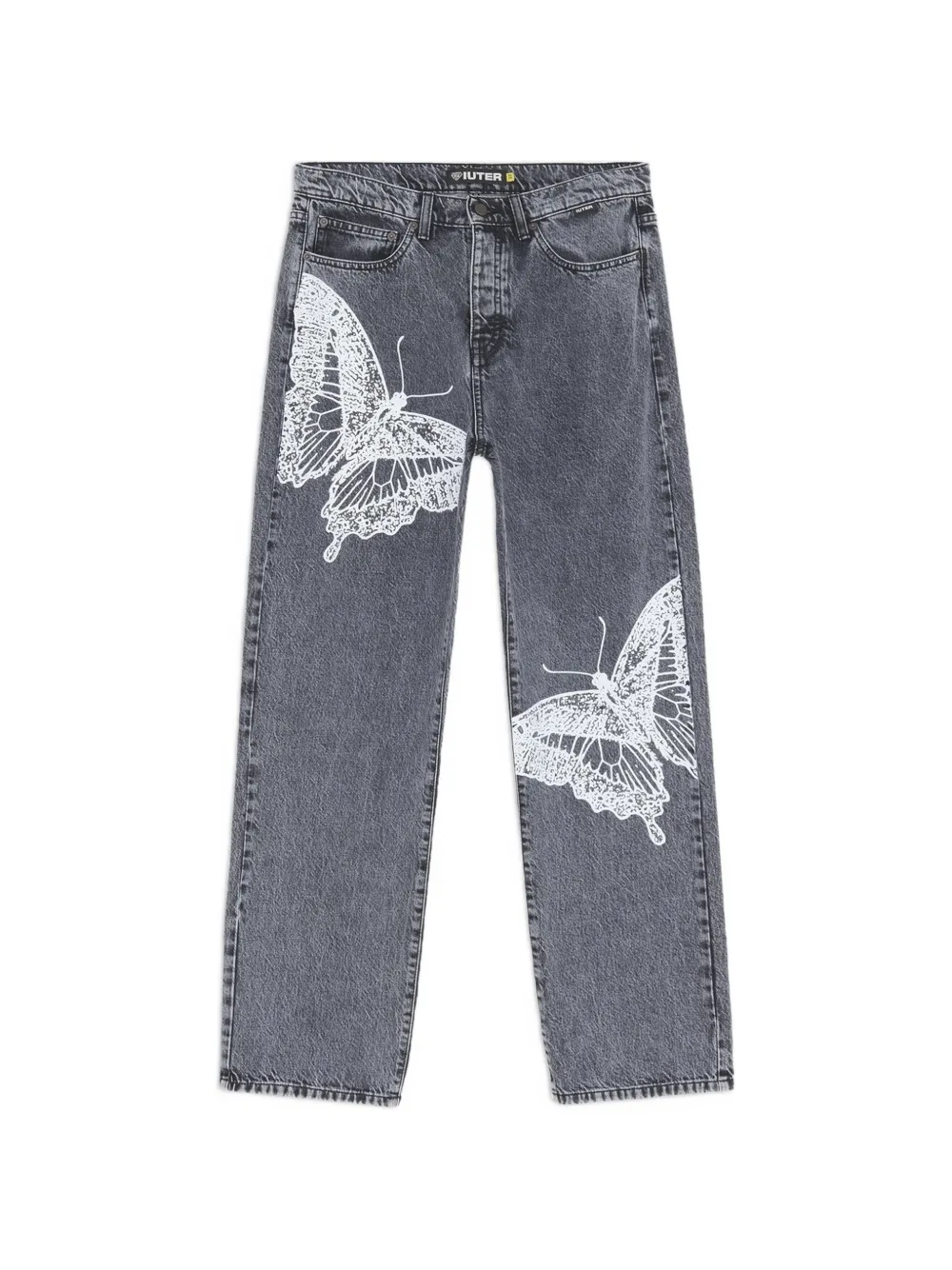 IUTER butterfly loose jeans - Grigio
