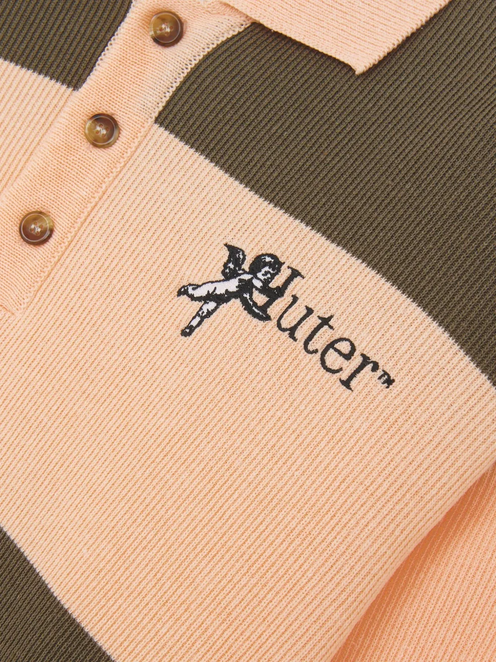  Iuter Souls Striped Knit Polo - Neutrals 