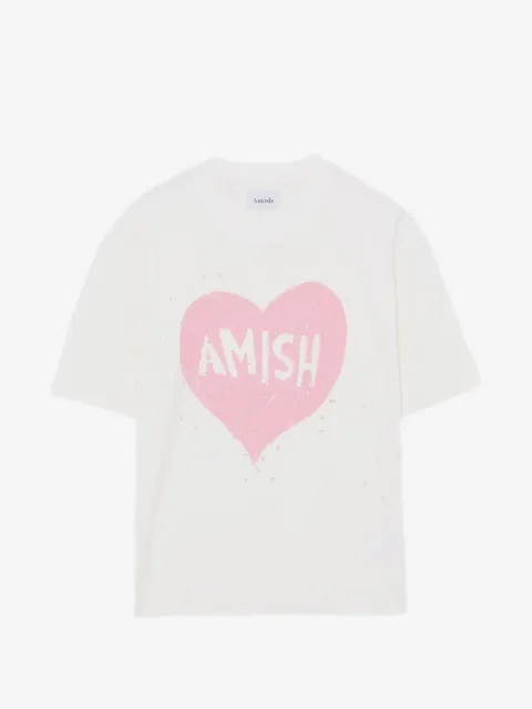 AMISH t-shirt à imprimé cœur