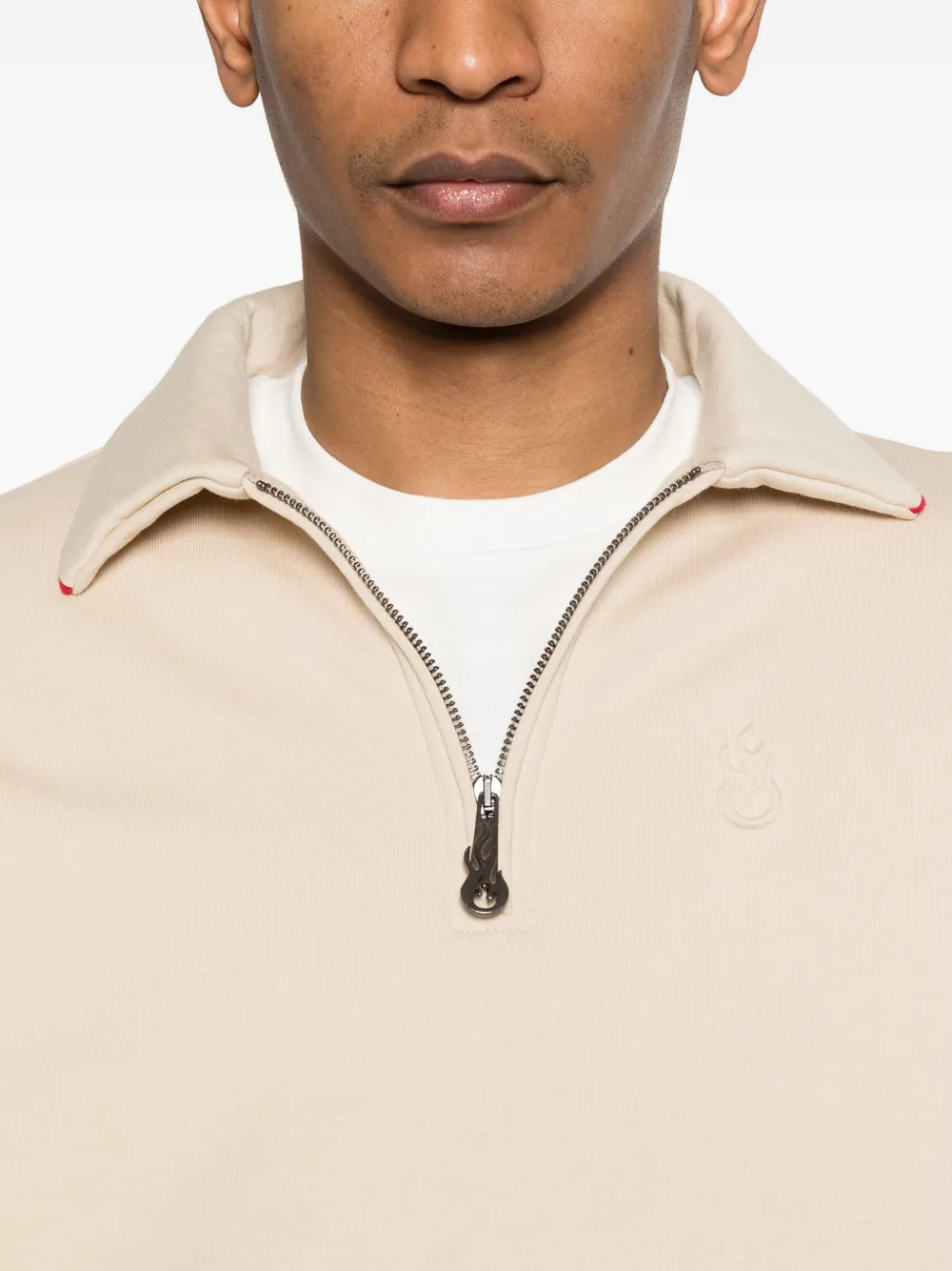 Vision Of Super Poloshirt met rits en kraag Beige