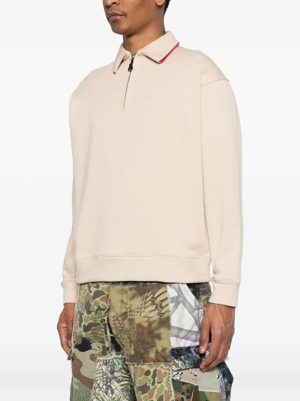 Vision Of Super Poloshirt met rits en kraag Beige