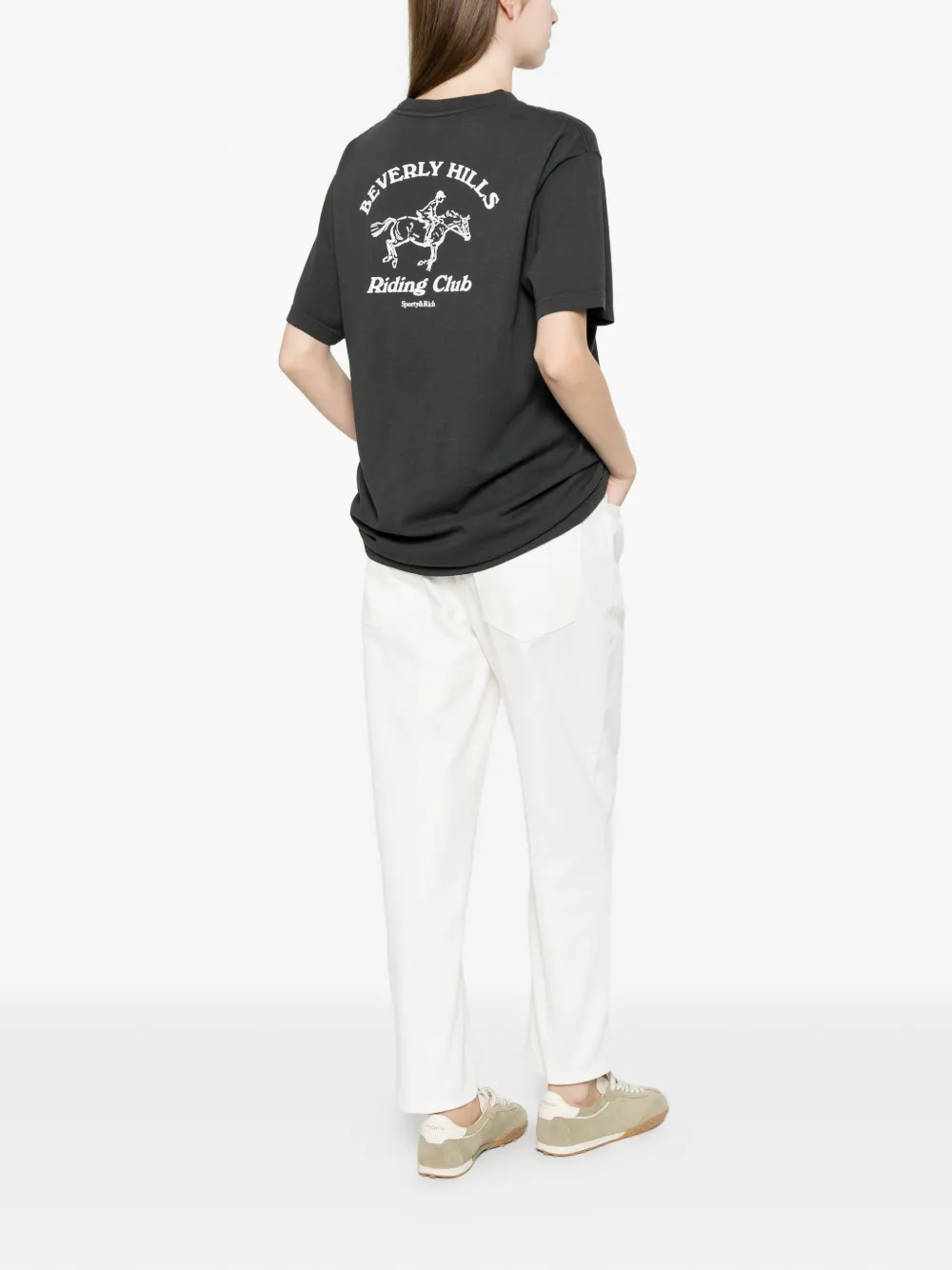 Sporty & Rich BH Riding Club T-shirt met grafische print Grijs