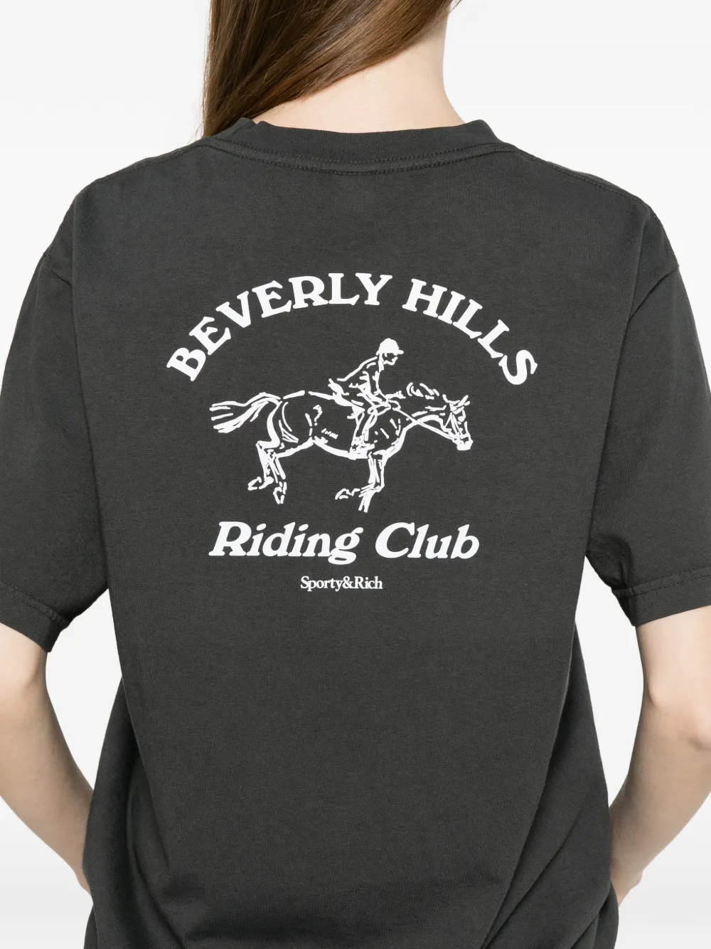 Sporty & Rich BH Riding Club T-shirt met grafische print Grijs