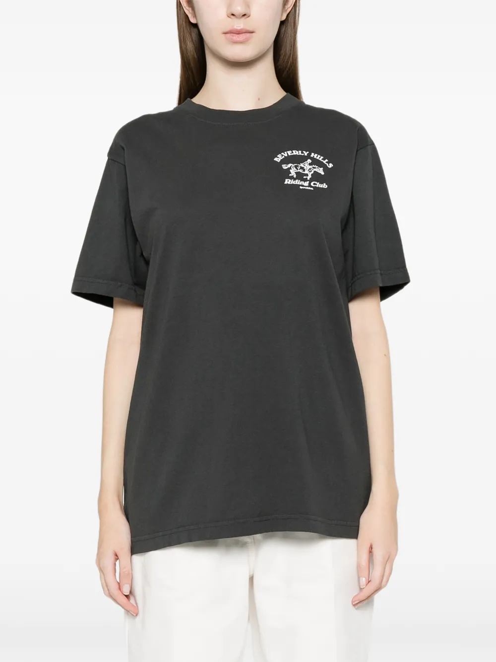 Sporty & Rich BH Riding Club T-shirt met grafische print Grijs