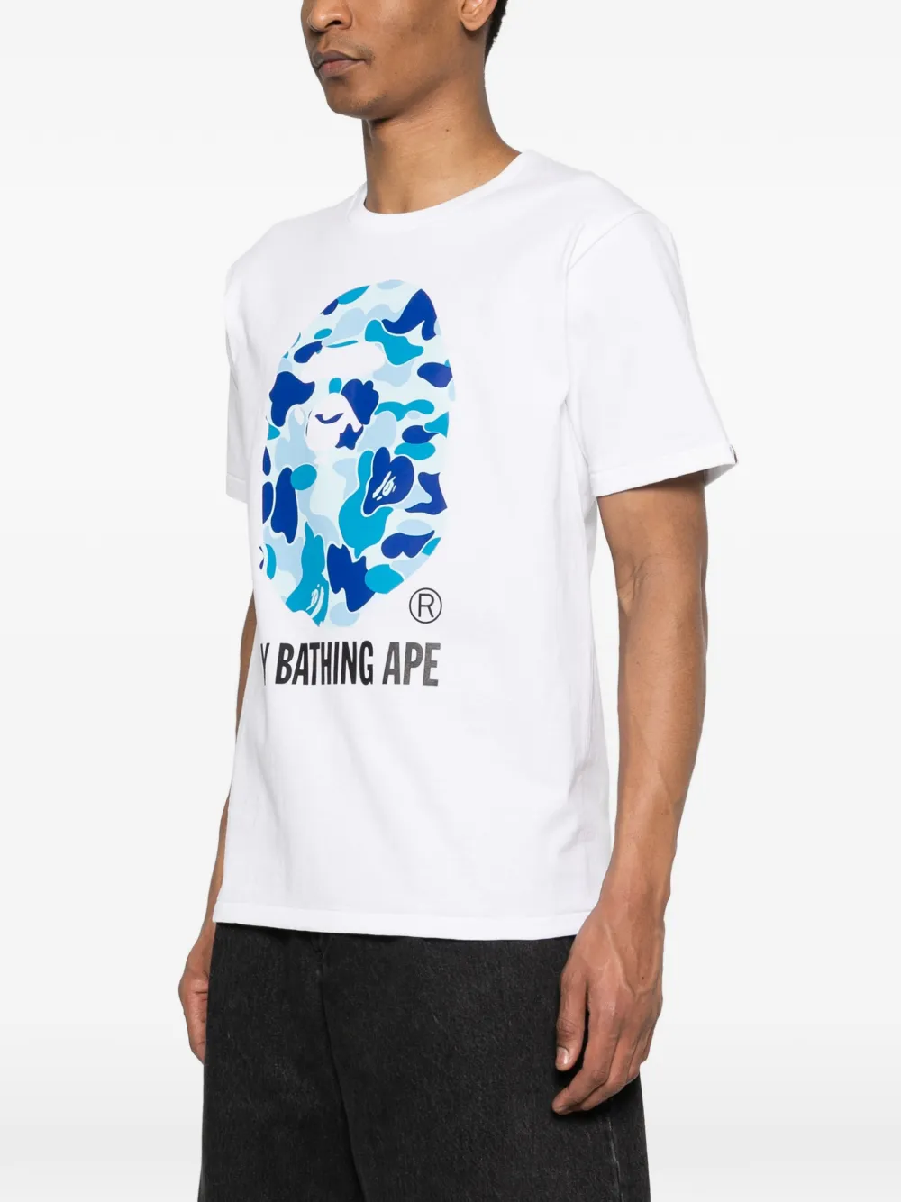 A BATHING APE ABC Camo T-shirt met logoprint Wit