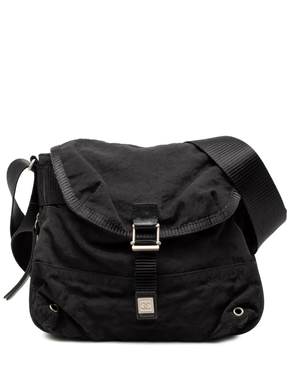 CHANEL Pre-Owned 2006-2008 CC Nylon Sport Line Buckle Flap crossbody bag - Nero