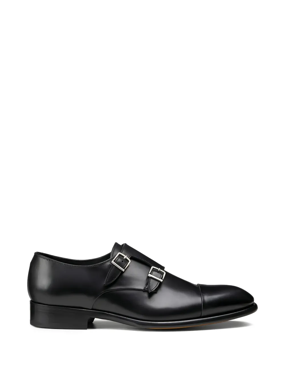 Doucal's double-buckle monk shoes Zwart
