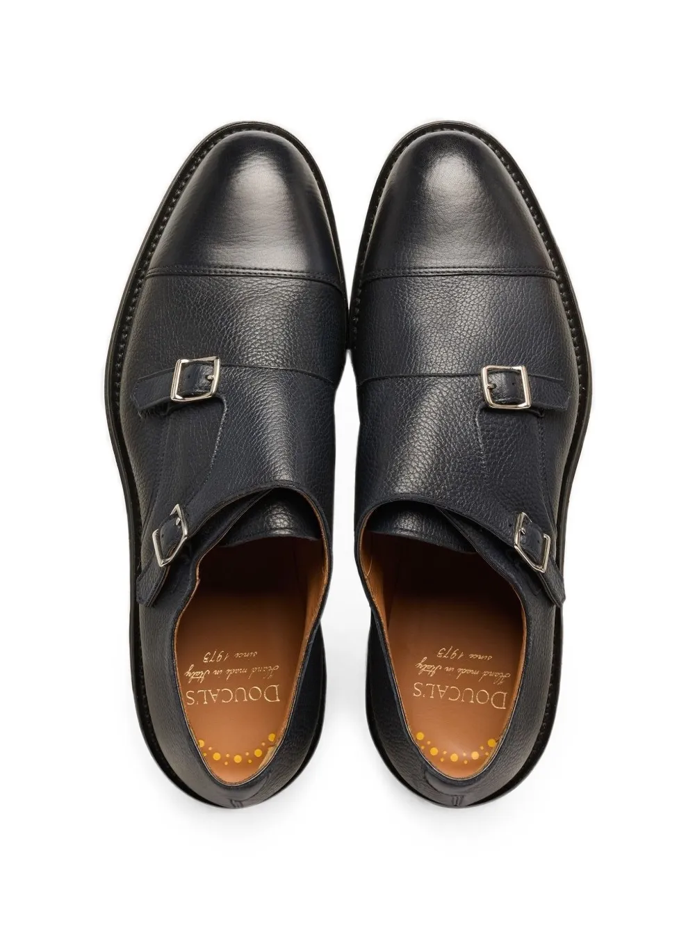 Doucal's double-buckle monk-strap loafers Blauw