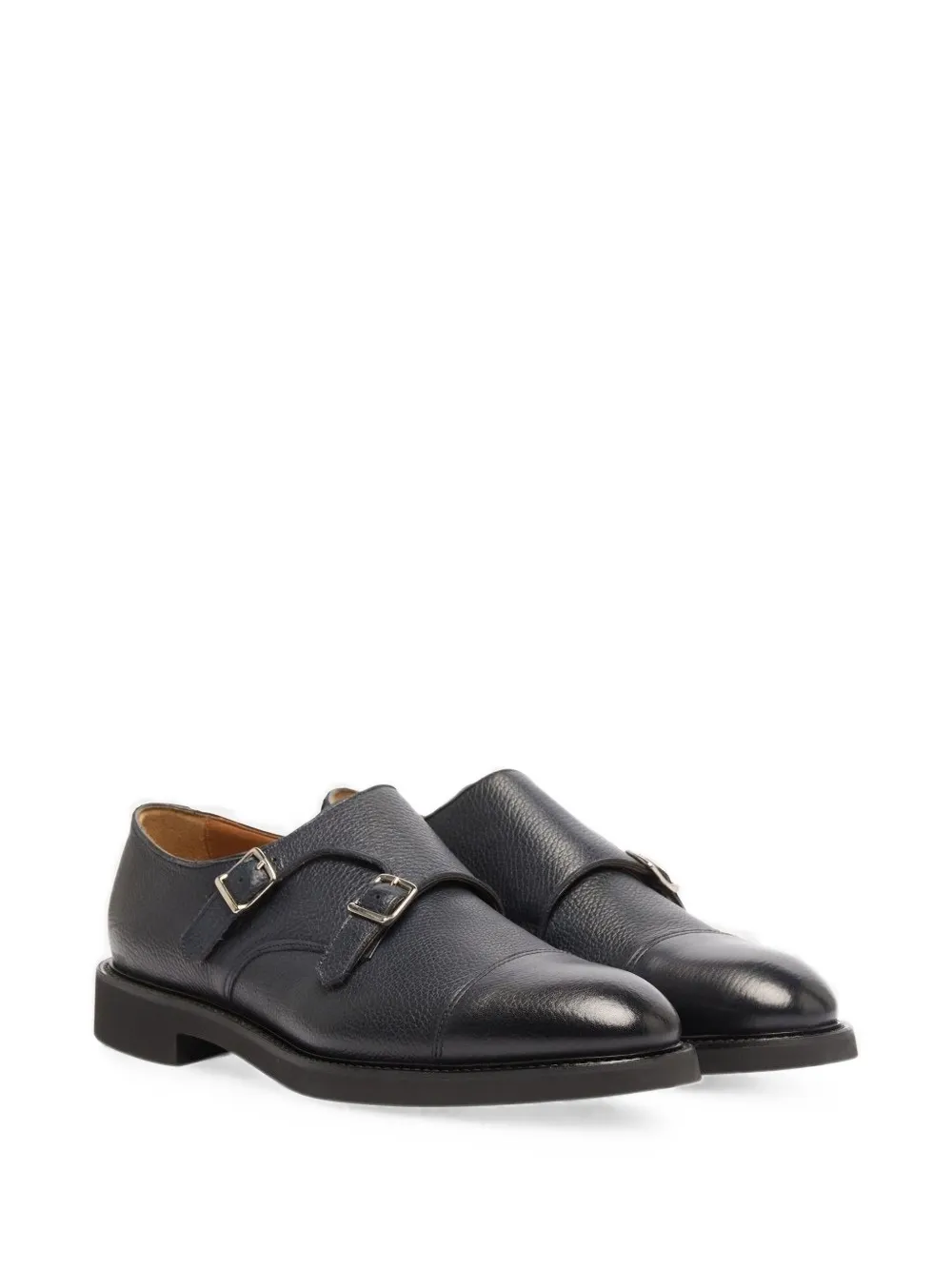 Doucal's double-buckle monk-strap loafers Blauw
