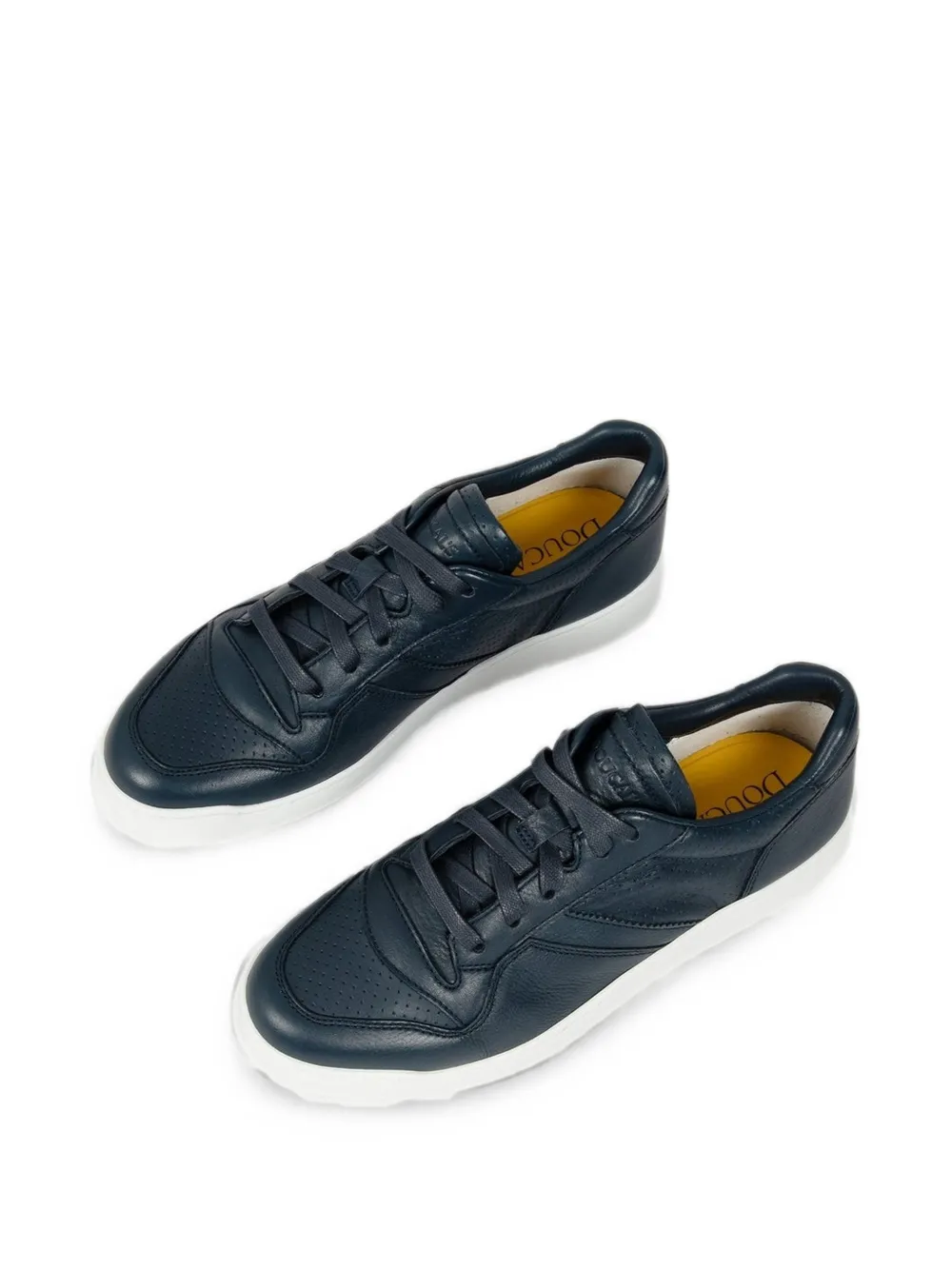 Doucal's perforated leather sneakers Blauw