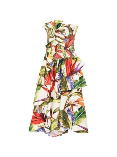 FARM Rio vestido midi con hombros descubiertos