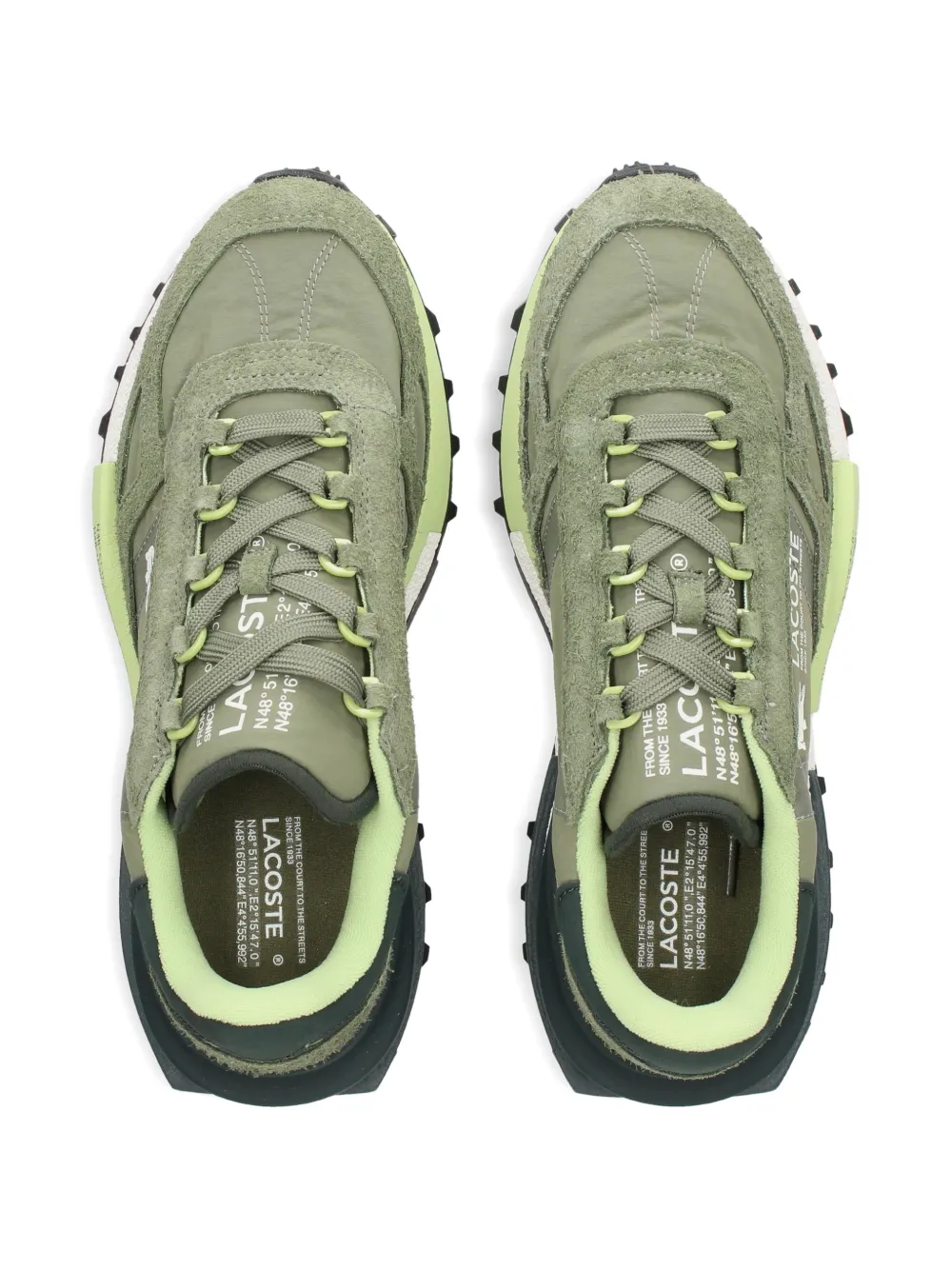 Lacoste Elite Active suede panelled sneakers Groen