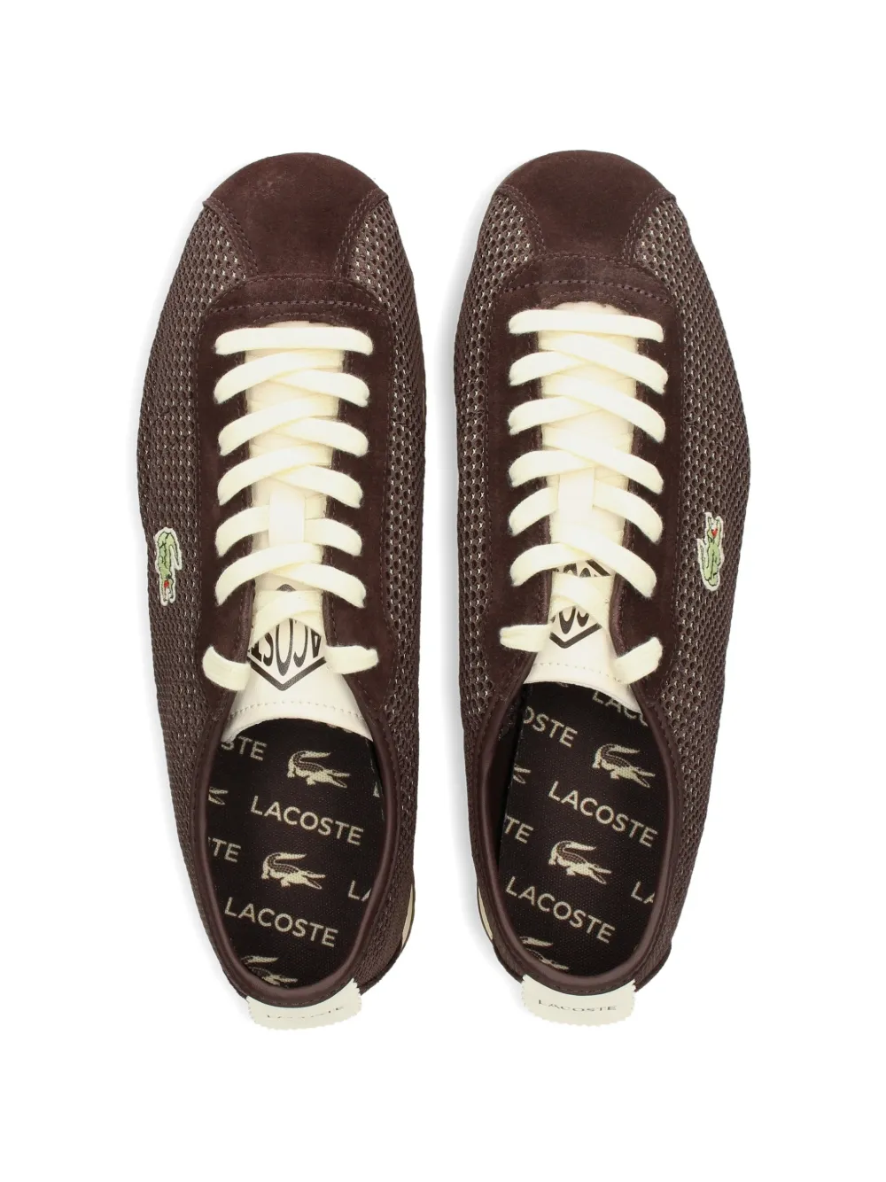 Lacoste Suède sneakers met logo Bruin