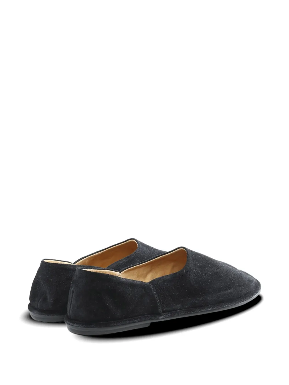 The Row Suède instappers Zwart