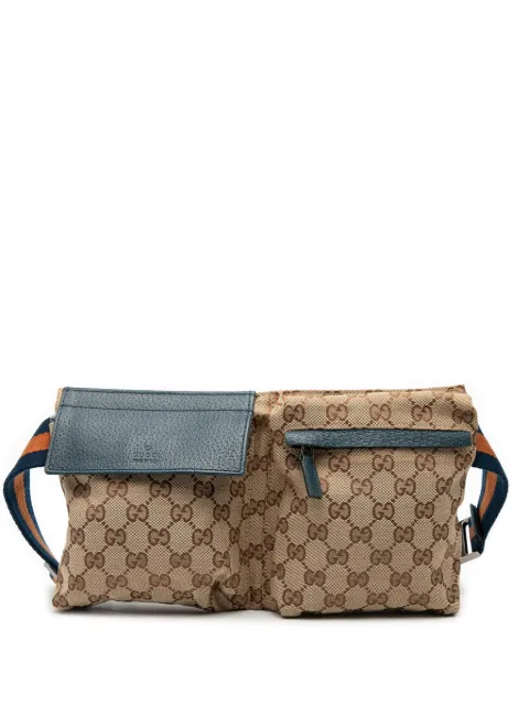 Gucci Pre-Owned 2000-2015 GG Canvas Web Double Pocket belt bag