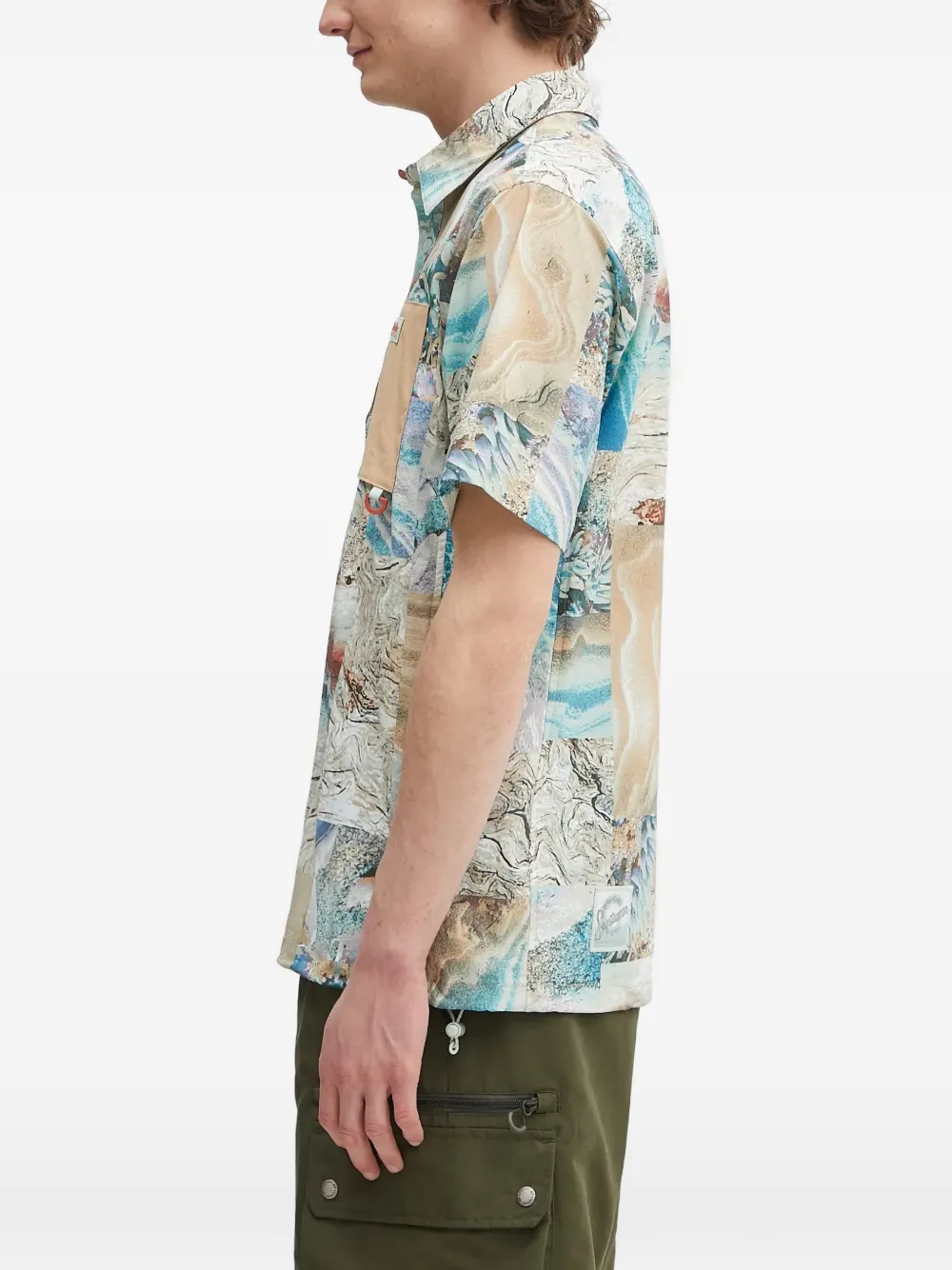 Columbia Poloshirt met patchwork Blauw