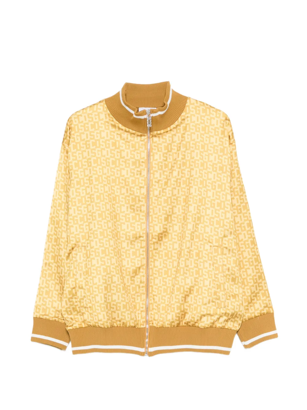 GCDS logo-print zip-fastening bomber jacket - Giallo