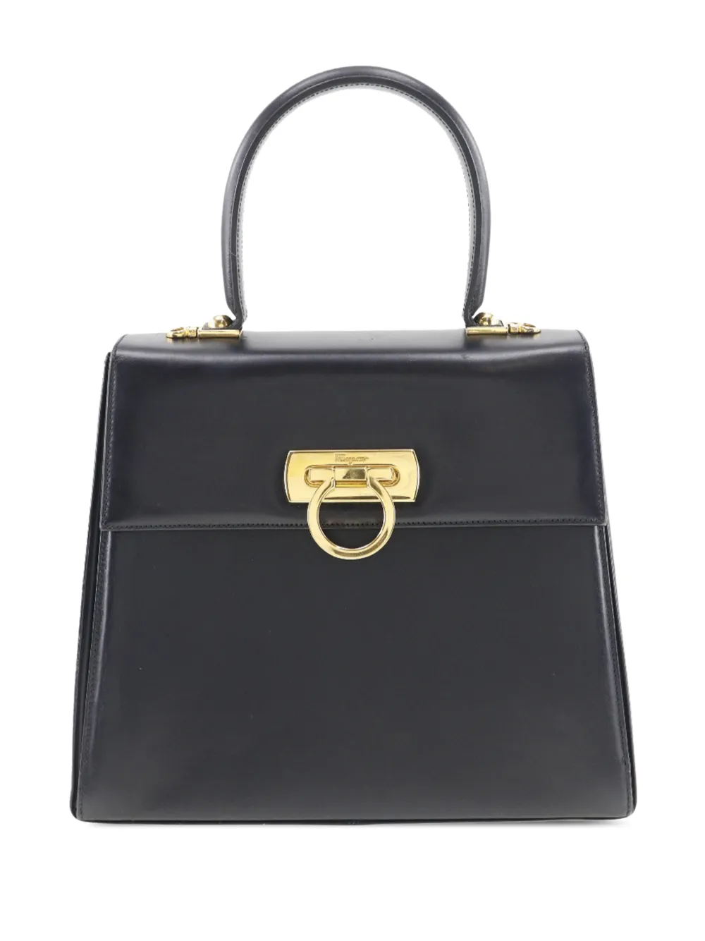 Ferragamo Pre-Owned 2000-2020 Leather Gancini Iconic Top Handle Bag handbag - Blu