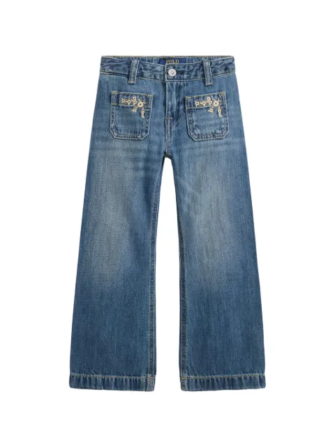POLO RALPH LAUREN KIDS jean évasé à broderies