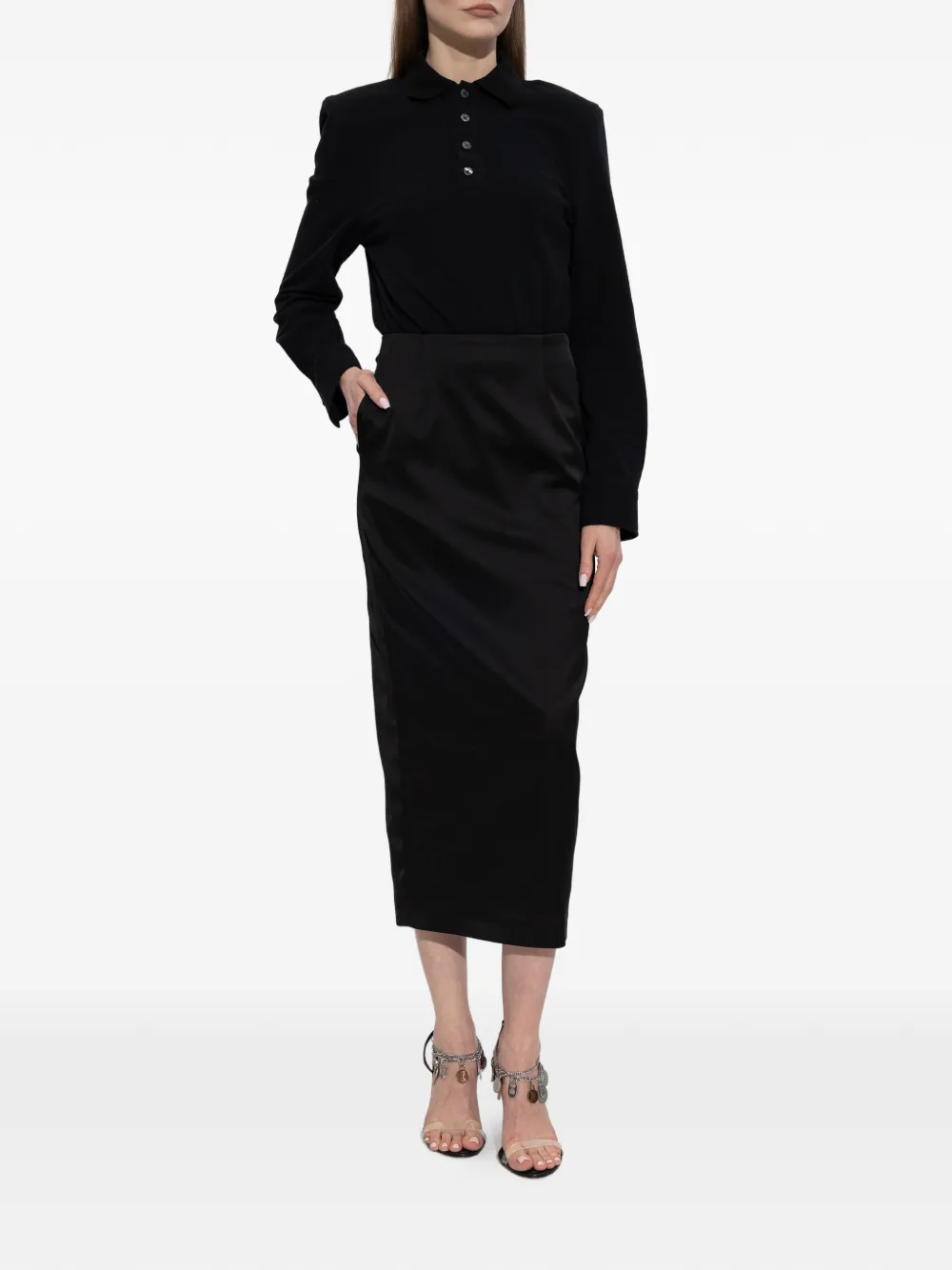  Willy Chavarria Pocket Midi Skirt - Black 