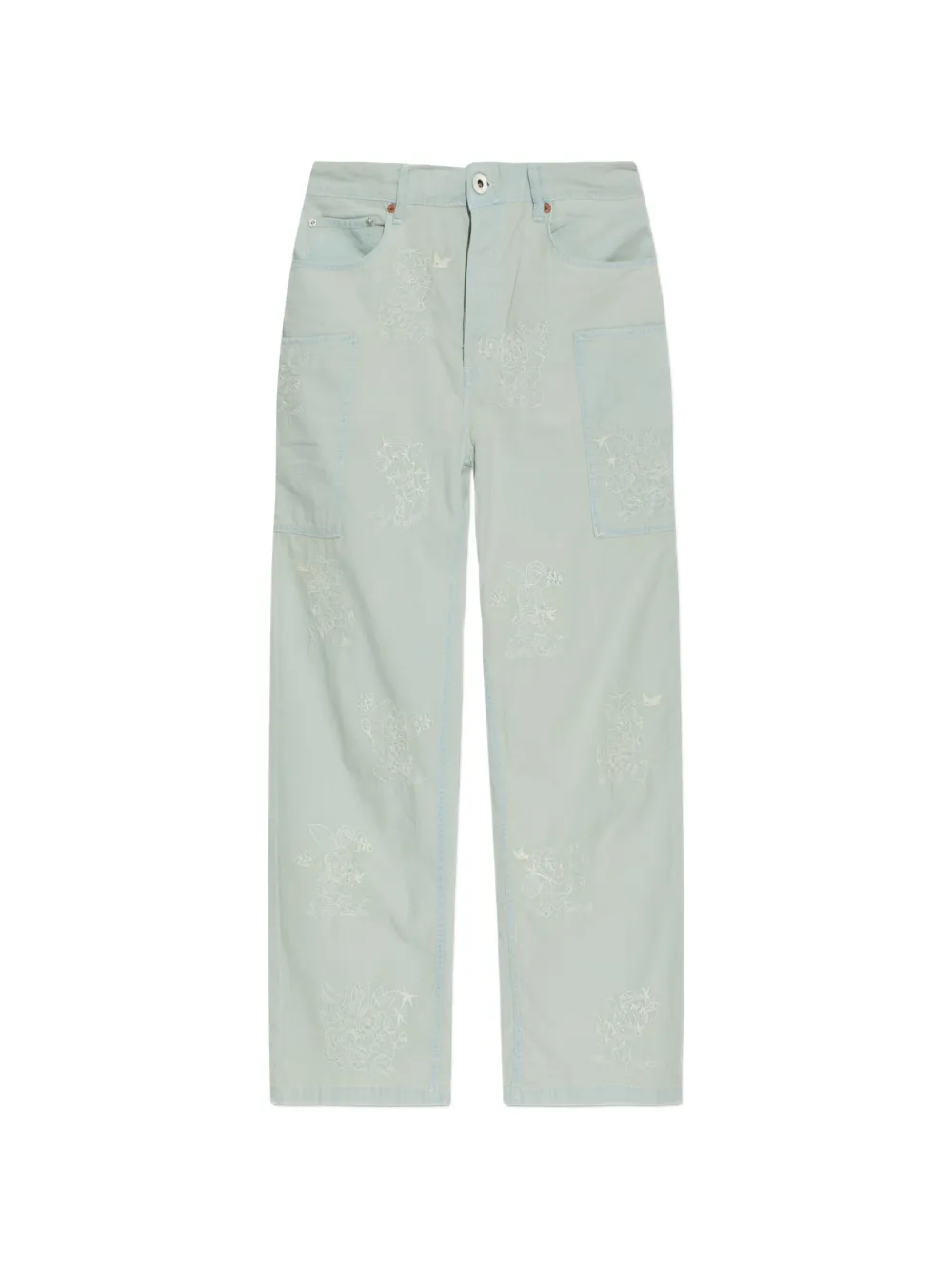 Kenzo embroidered five-pocket jeans - Blu