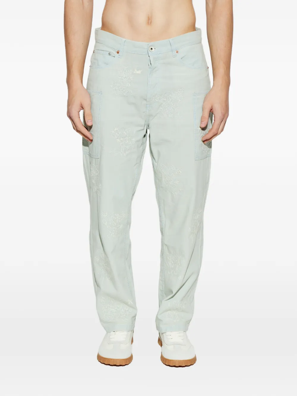  Kenzo Embroidered Five-pocket Jeans - Blue 