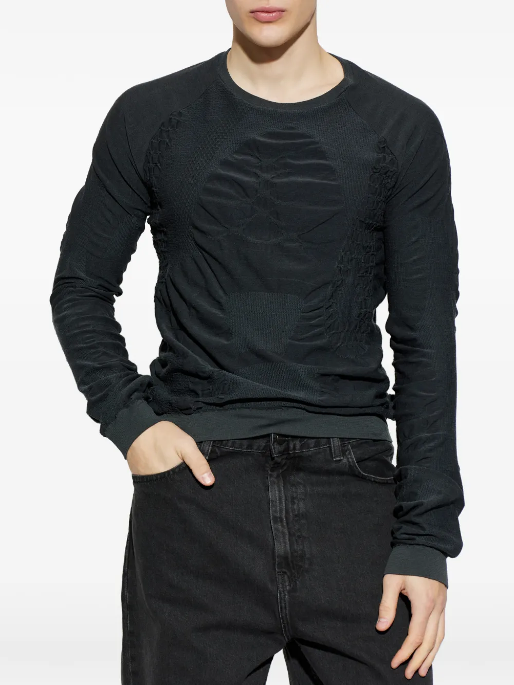  Roa Ruched Long-sleeved Jumper - Black 