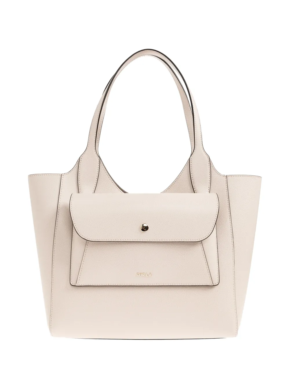 Furla small Lea flap leather tote bag - Toni neutri