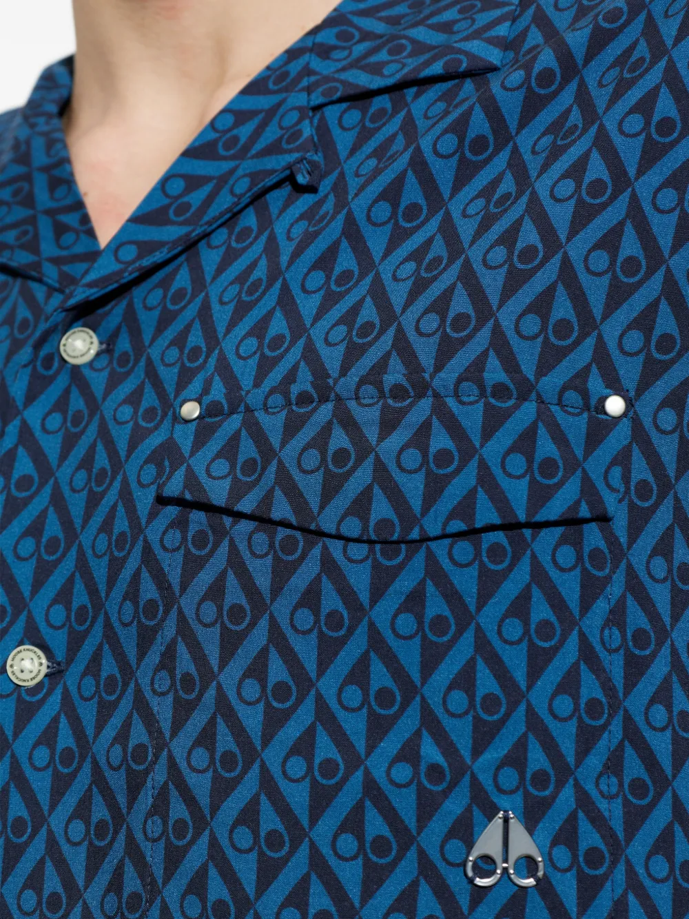 Moose Knuckles Overhemd met patroon Blauw