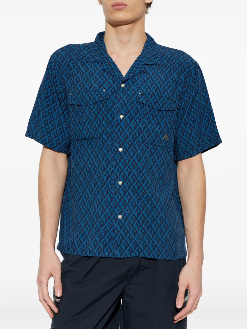  Moose Knuckles Patterned Shirt - Blue 