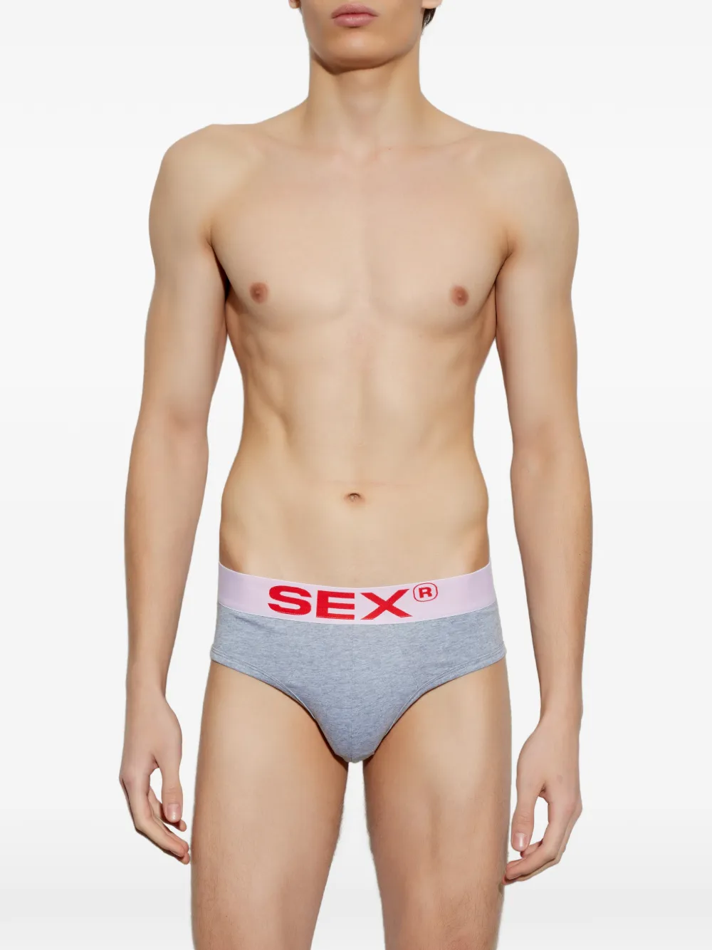 CARNE BOLLENTE lettering waistband briefs - Grigio