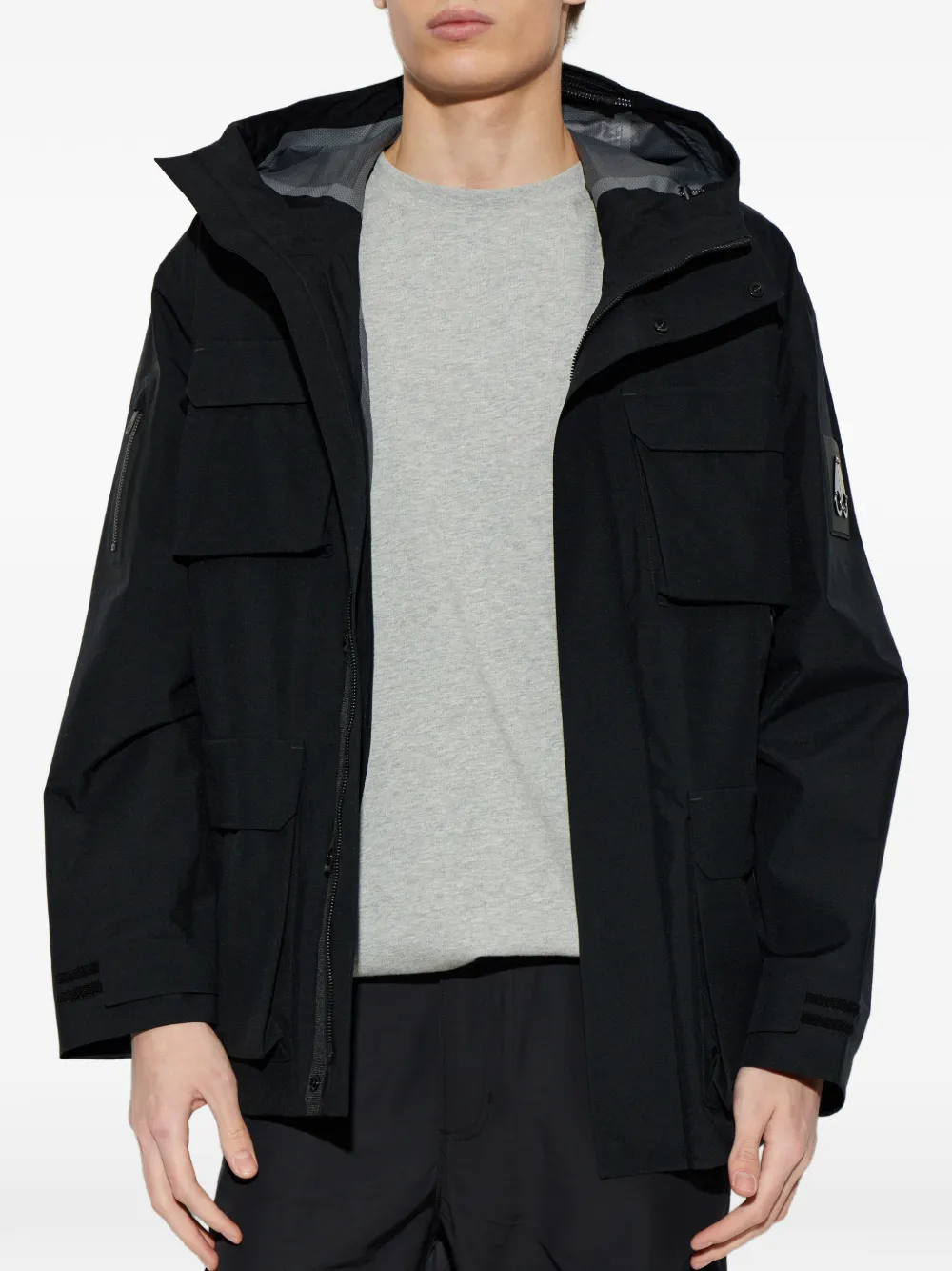  Moose Knuckles Multi-pocket Hooded Jacket - Black 