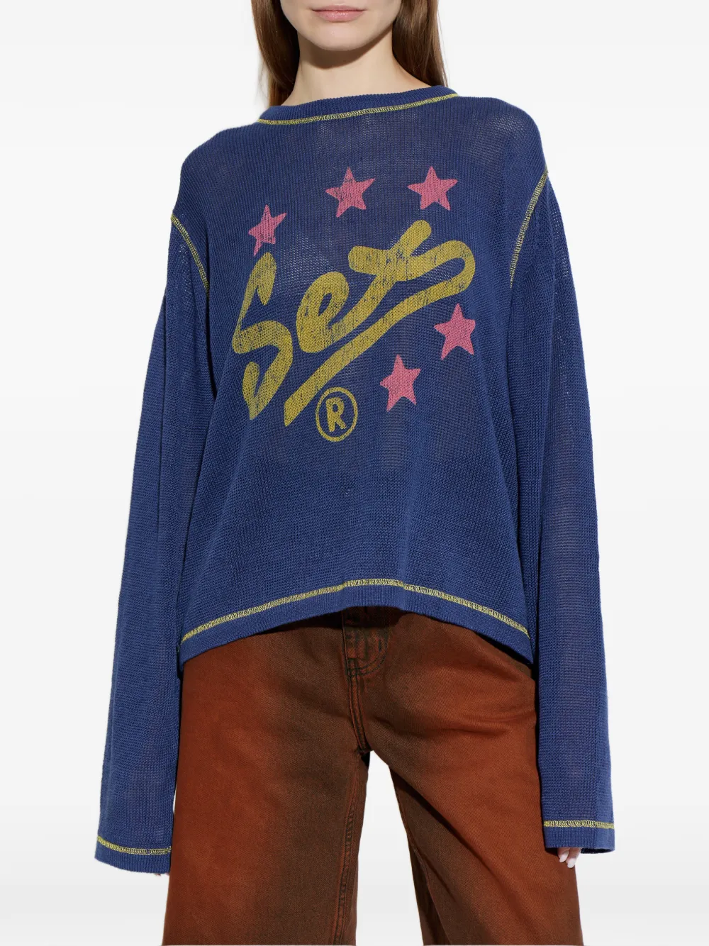  Carne Bollente Spell It Out Sweater - Blue 