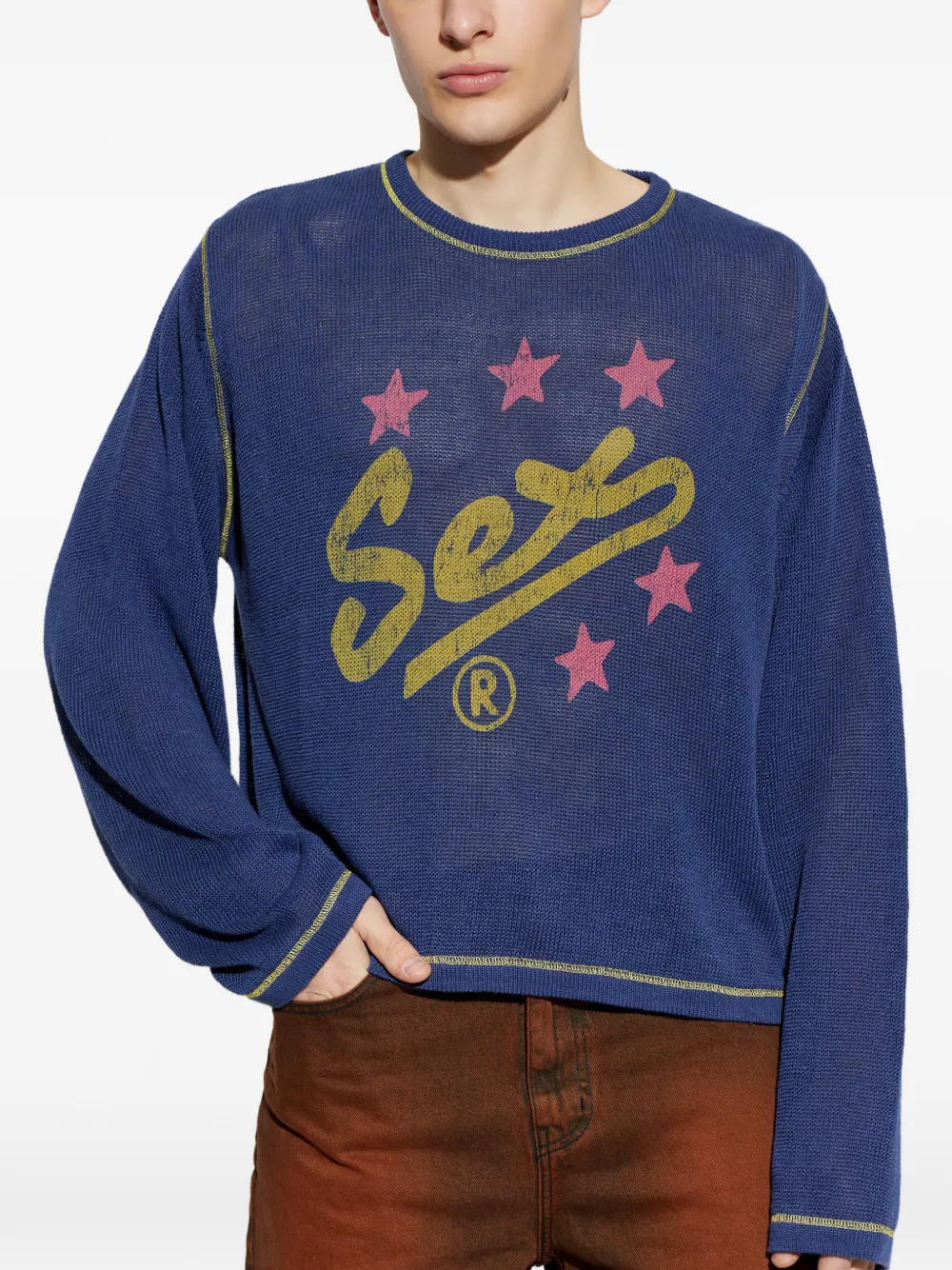  Carne Bollente Spell It Out Sweater - Blue 