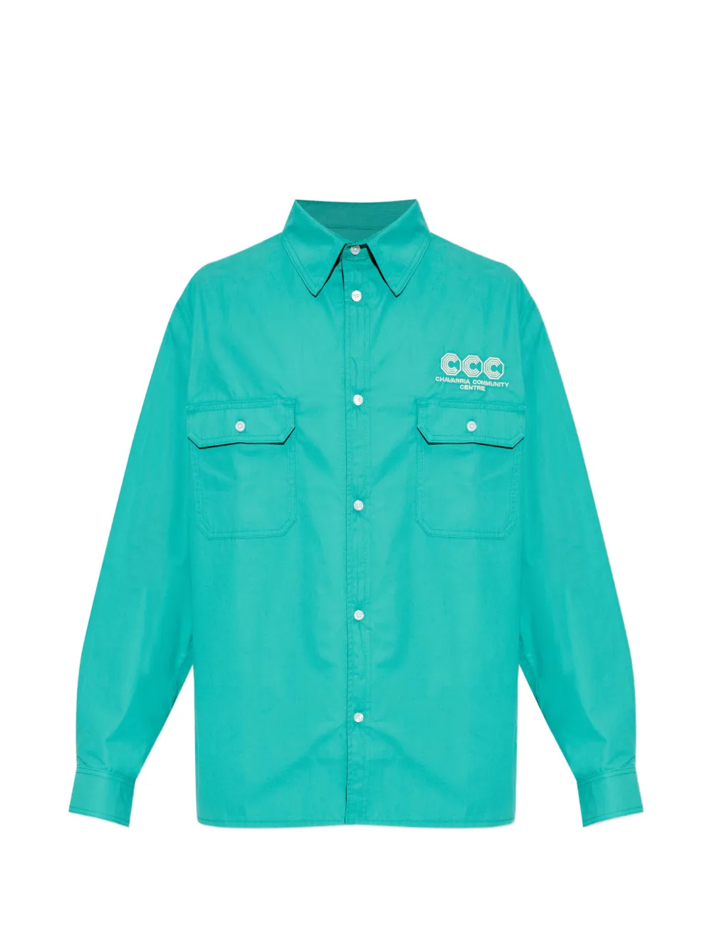 Willy Chavarria front-pocket logo shirt - Verde