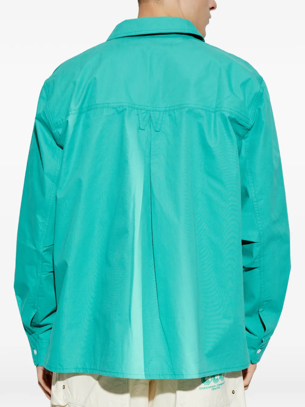 Willy Chavarria Front-pocket Logo Shirt in Green, view 4