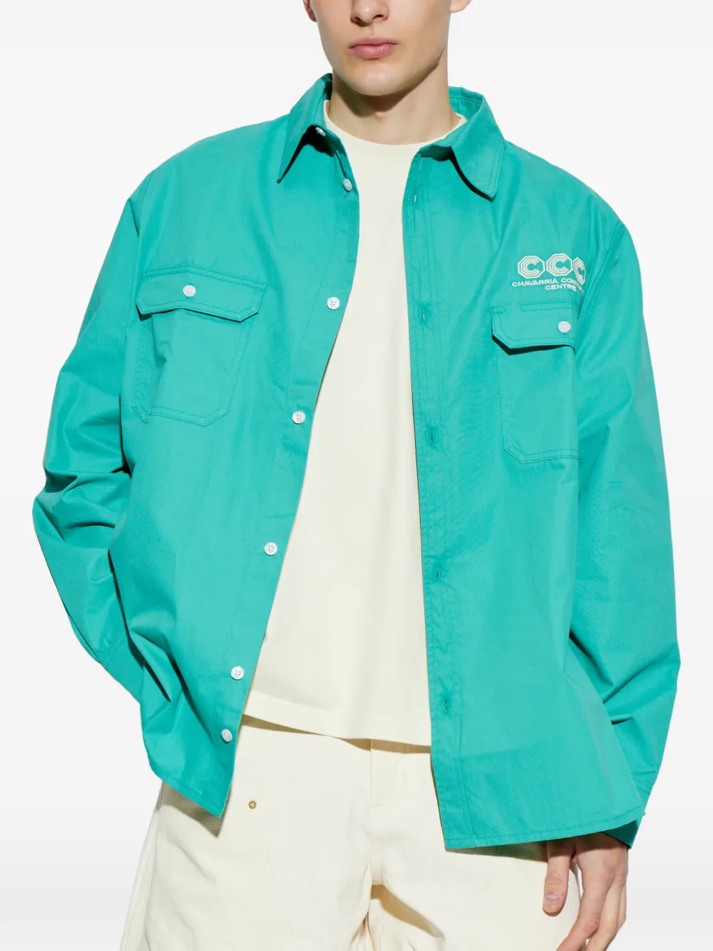  Willy Chavarria Front-pocket Logo Shirt - Green 