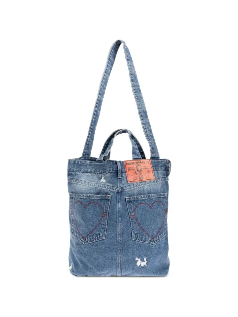 CARNE BOLLENTE heart patch tote bag
