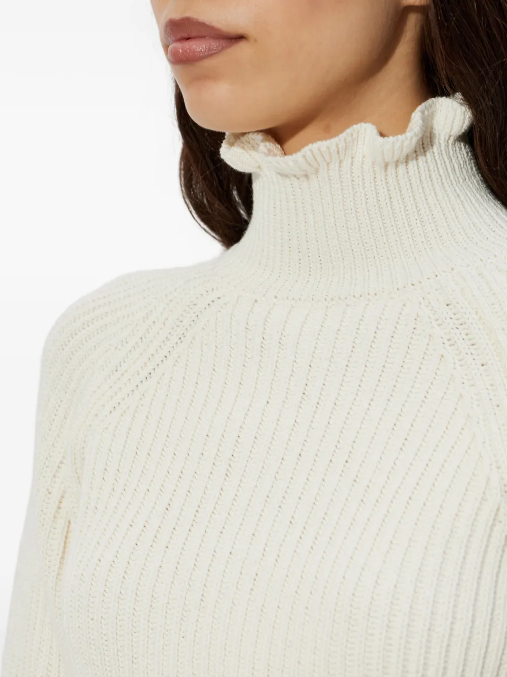 Max Mara Trui met ruche hals Beige