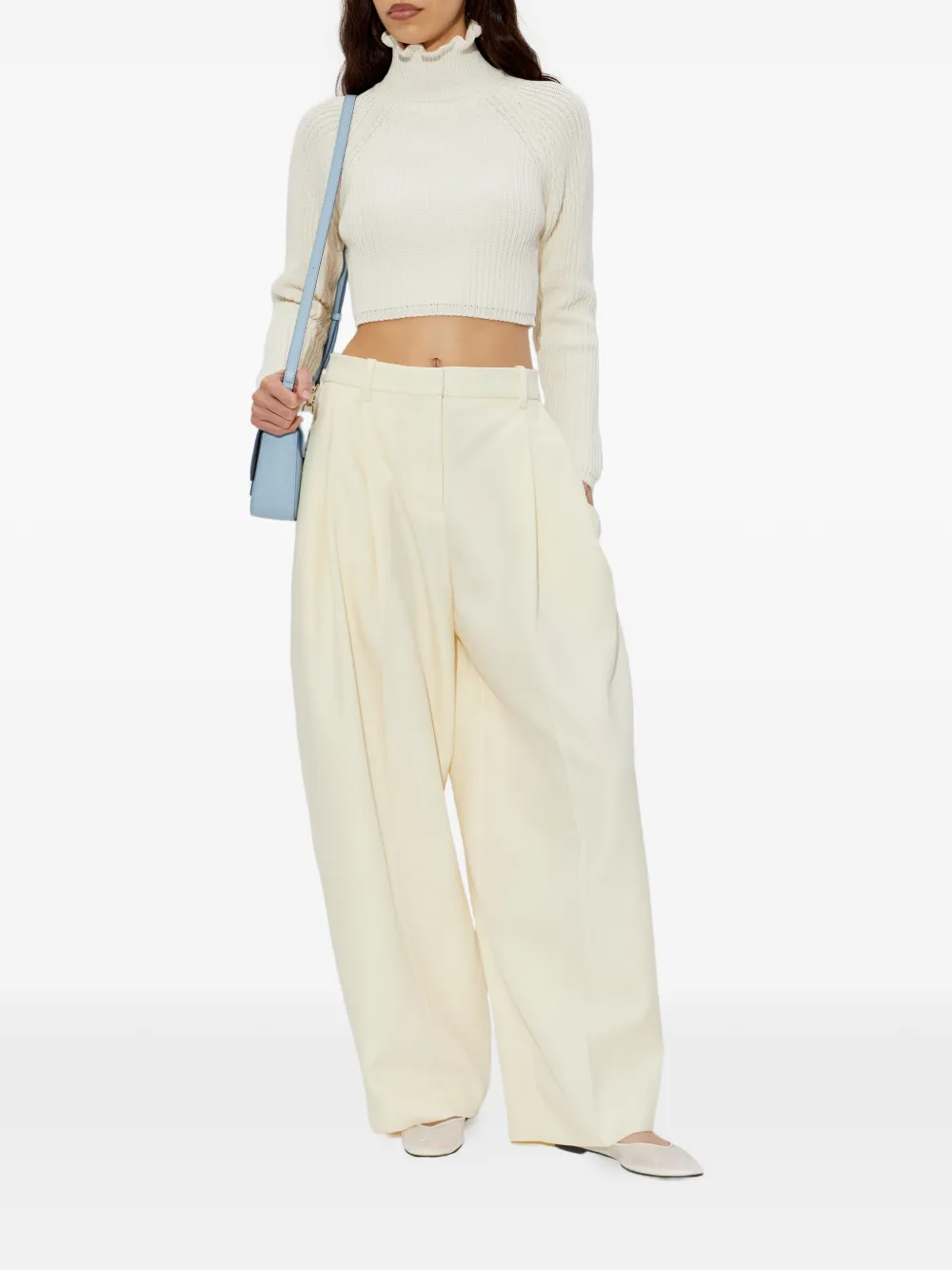 Max Mara Trui met ruche hals Beige