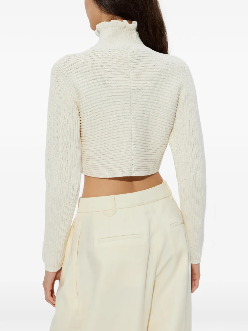Max Mara Trui met ruche hals Beige