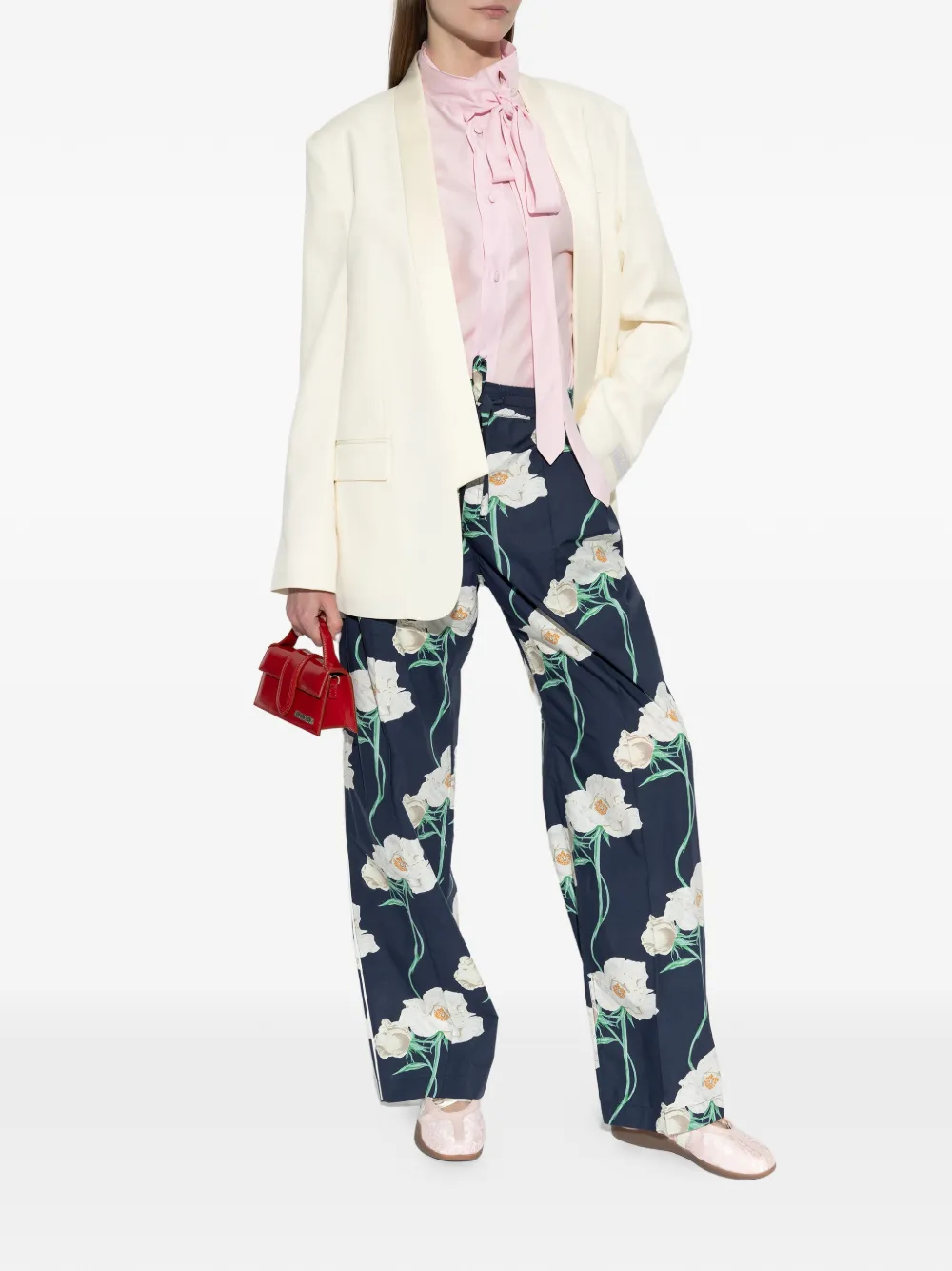 Kenzo Broek met bloemenprint Blauw