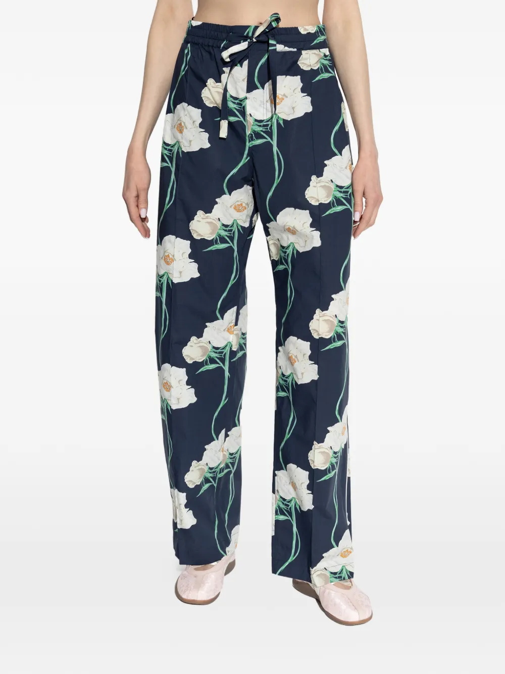 Kenzo Broek met bloemenprint Blauw