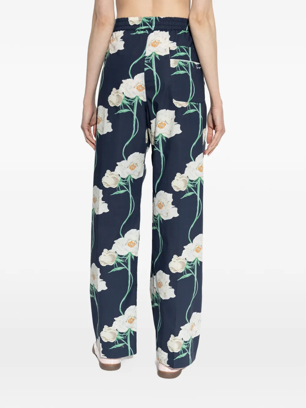 Kenzo Broek met bloemenprint Blauw