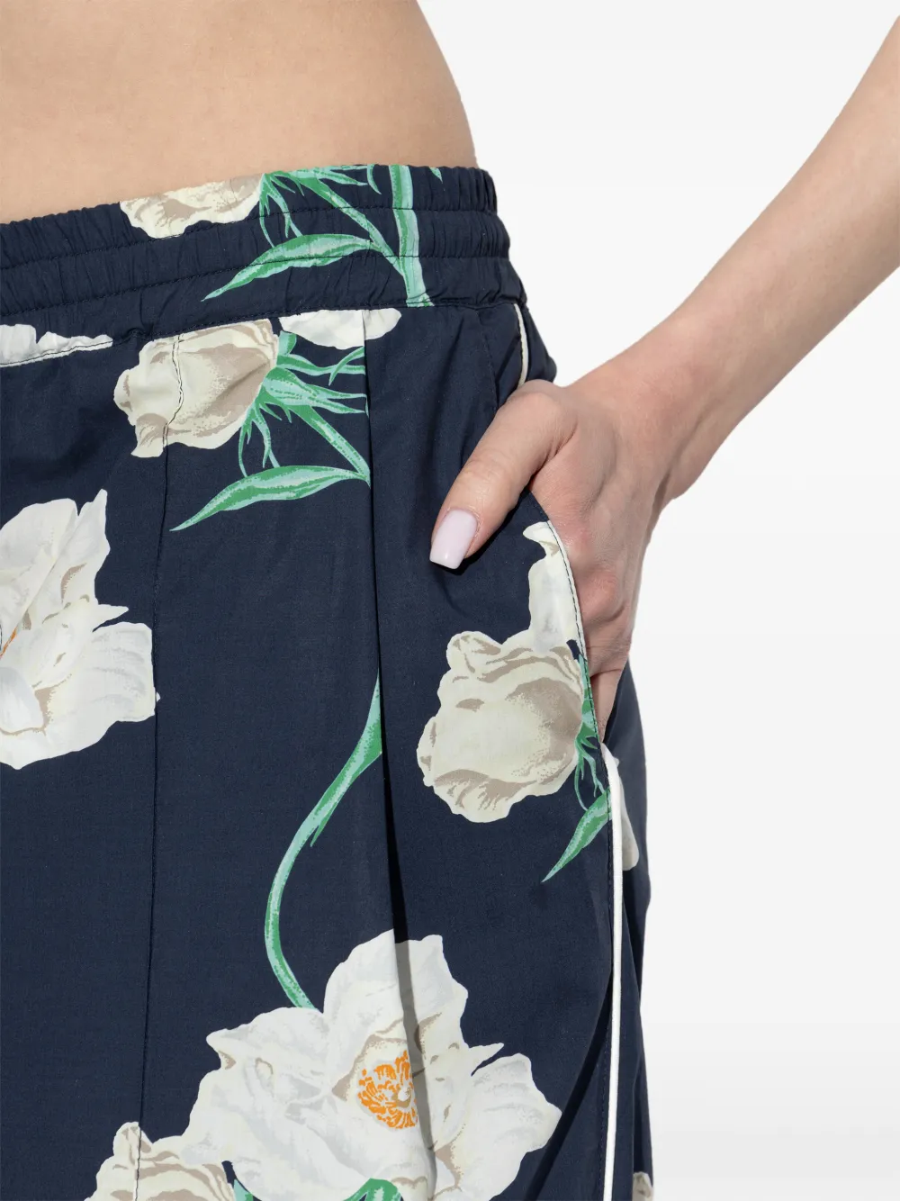 Kenzo Broek met bloemenprint Blauw