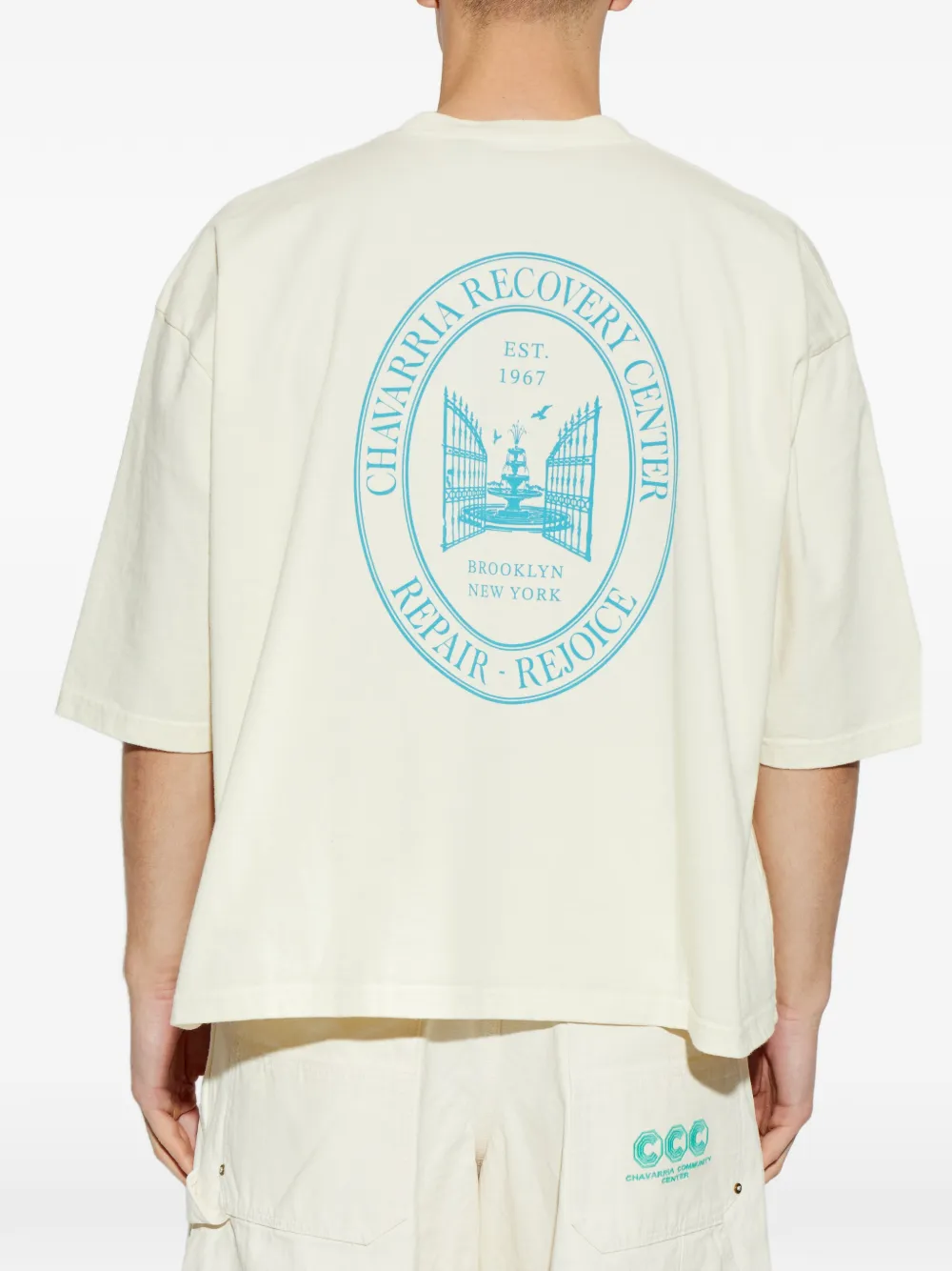 Willy Chavarria T-shirt met print Beige