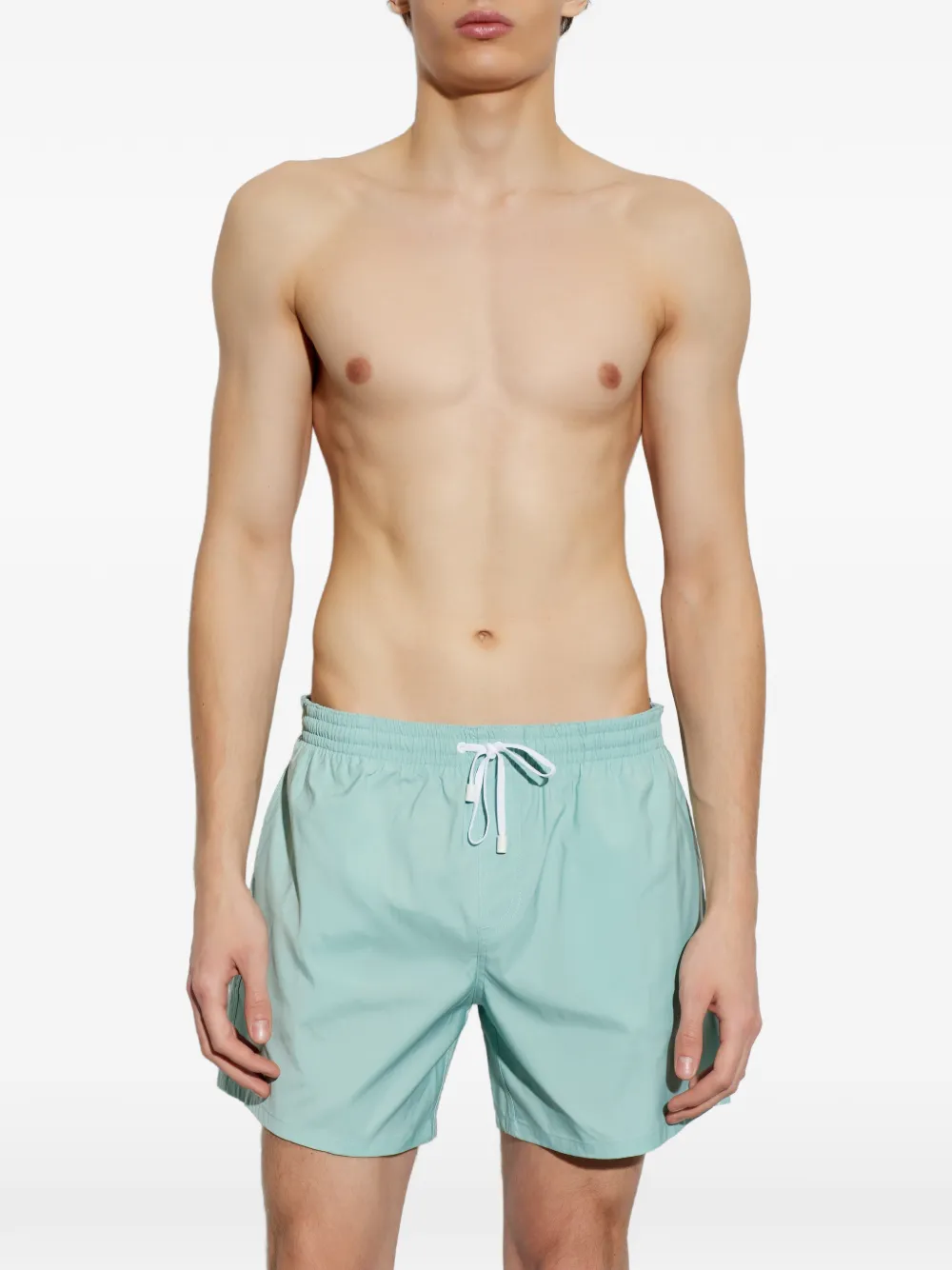  Balmain Drawstring Logo Swim Shorts - Blue 